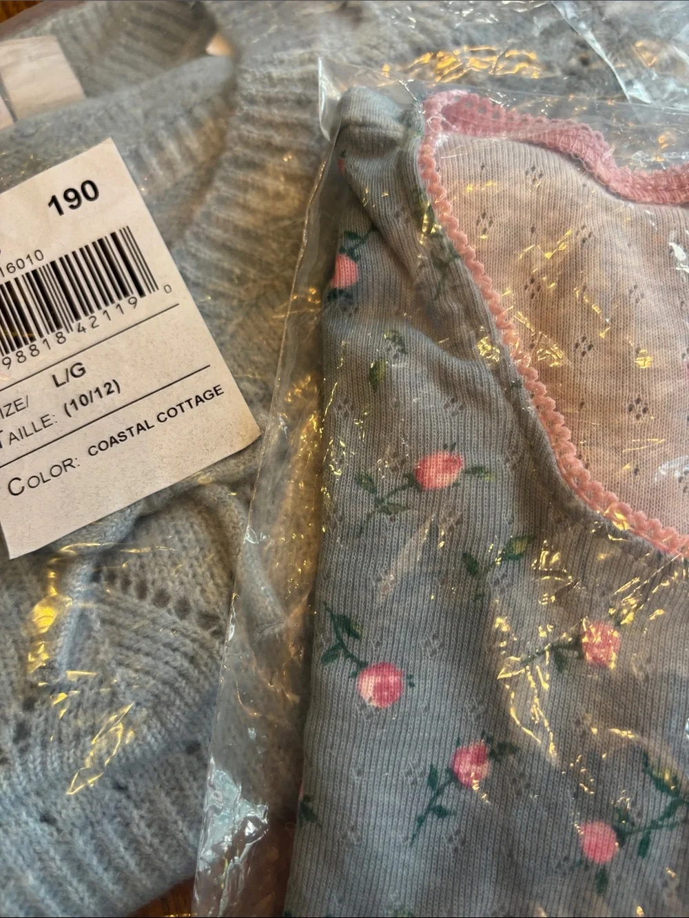 The Children's Place Light Blue Sweater & Embroidered Floral Set